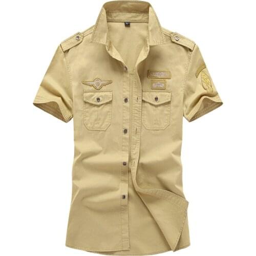 High-quality summer mens uniform style mens casual short-sleeved shirt casual shirt short-sleeved clothes