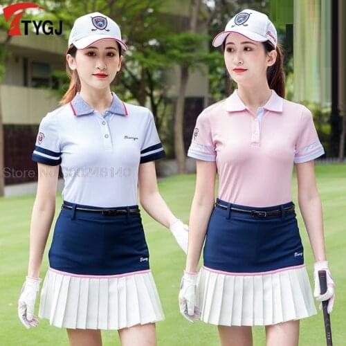 Golf Women Shirt Summer Ladies Sportswear Gym Short Sleeve T-Shirt Women Sports Polo-Shirt Female Dry Fit Golf Wear New Arrival