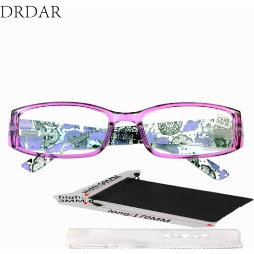 DRDAR elegant Flowers Womens Reading Glasses 3062 square Frame Presbyopia Hyperopia eyeglasses Anti-fatigue Spring Hinges