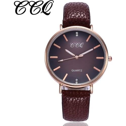 Ladies Cracked Leather Belt Wristwatch Gradient Dial Casual Watch Women Quartz Dress Watches