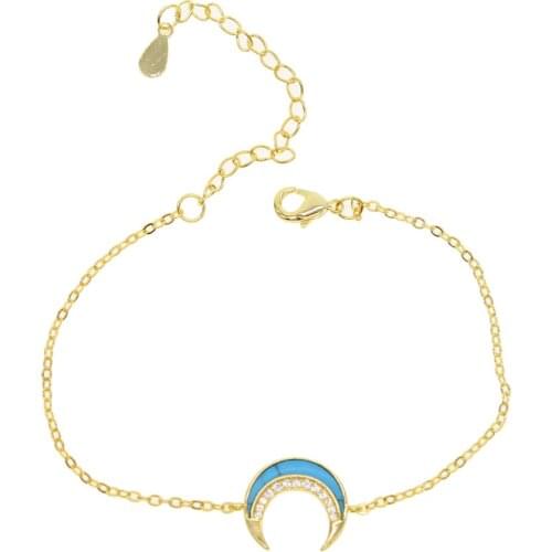 2018 New arrival ROSE Gold COLOR Moon Charms bracelet for Women Fashion Accessories Bracelets & Bangles dropshipping 16+5cmsize