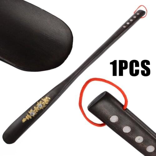 1pc Fashion Wooden Shoe Horn 55cm/21.5'' Long Flexible Wood Shoehorn Flexible Professional Home Shoe Lifter Shoe Spoon Tool