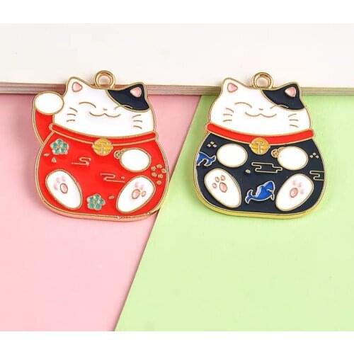 10pcs/Lot Cat Diy Handmade Oil Enamel Charms Design for Jewelry Making Earring Bracelet or Necklace