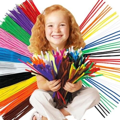 100pcs Montessori Math Educational Toy Chenille Sticks Puzzle Craft Children Kid Pipe Cleaner Stems Craft Creative Toys