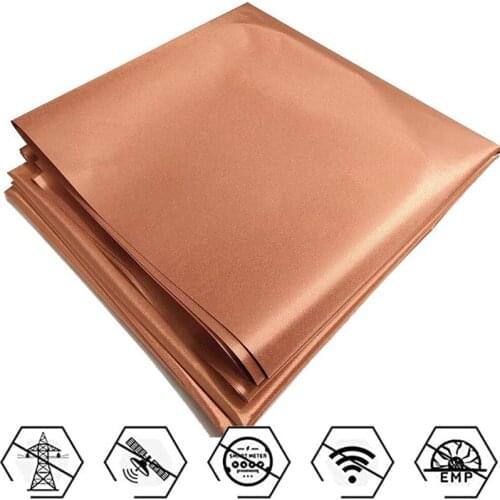 100x100cm Copper Protection Fabric Shielding Antimagnetic Cloth RF LF Electromagnetic Anti Radiation Blocking EMI EMP Anti-Scan
