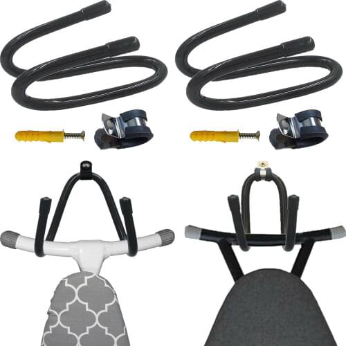 2 Laundry Iron Holder Board Ironing Hook Door Wall Mount Home Storage Rack Stand