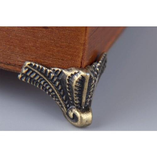 4PCS Antique Corner Protector Bronze Jewelry Chest Box Wooden Case Decorative Feet Leg Metal Corner Bracket Hardware