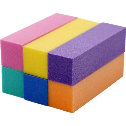 50 Pcs Multi-colors Nail Art Buffer File Block Pedicure UV Gel Buffing Sanding Polisher Block 4 Sides Nail Art Sponge Tips TF29