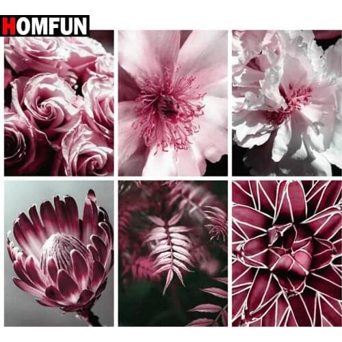 HOMFUN Full Square/Round Drill 5D DIY Diamond Painting "Flower theme" Embroidery Cross Stitch 5D Home Decor Gift
