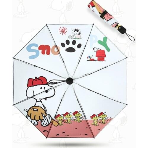 Ull-automatic Umbrella For Women Cute Cartoon Printing Clear Fumbrella Windproof Portable Folding Parasol Cover Beach Umbrella