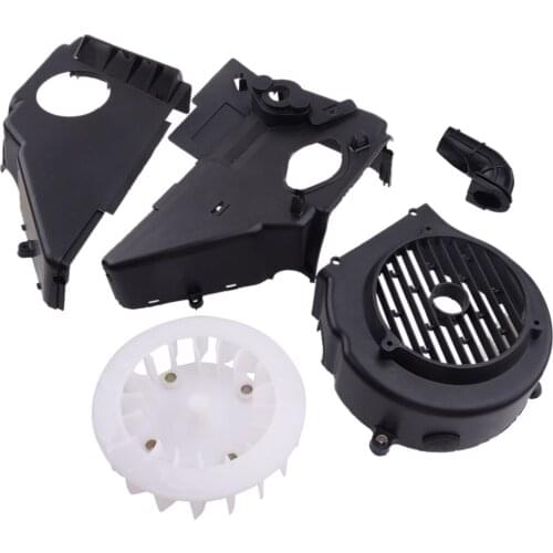 Beler 1Set/5pcs Complete Air Cooling Shroud w/ Fan & Cover fit for Kymco Agility125 Taotao 150 4 stroke Znen Tank Retro BMS 150