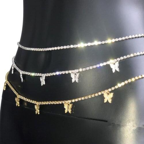 Body Chain Chain In Europe And America Street Beat Fashion Charm Butterfly Sexy Sequined Waist Chain Waist Body Jewely Gift