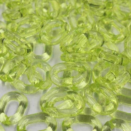 Potosala 100Pcs15x10x3mm Acrylic Link Chain Keychains Connector Candy Transparent Color Chain Links For Bracelet Jewelry Making