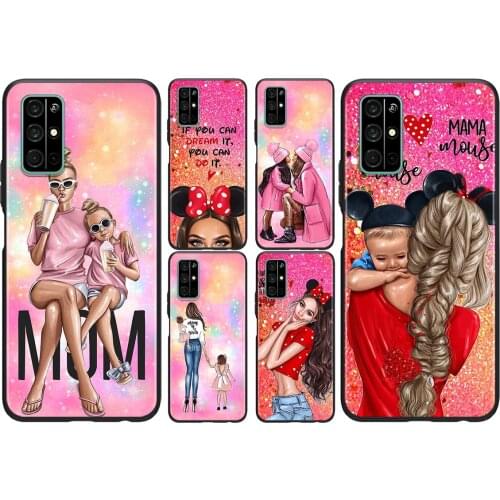 Lucky Cute Mom baby For Huawei Honor 50 SE V30 View 20 V20 30i 30S 30 20S 20E 20i 20 Lite Pro Plus Soft Phone Case