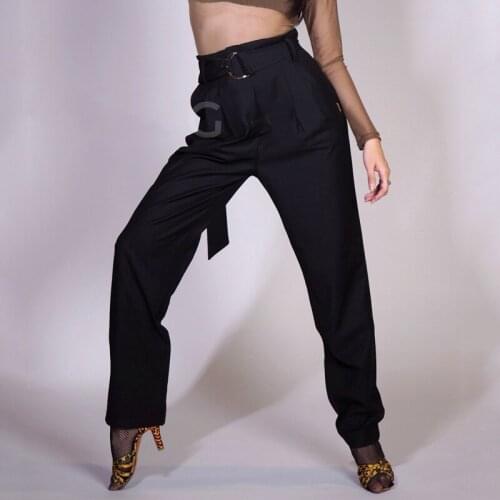 Black Latino Dance Pants For Women Dancer Outfits Ballroom Practice Wear Designer Clothes Stage Costume Tap Dance Wear JL2157