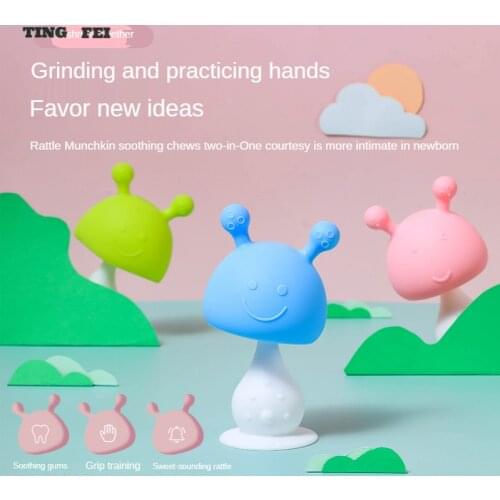 Baby Music Mushroom Teether Rattle Toy for Child Kids Grip training Bed Bell Newborn Stroller Crib Infant Pacifier Weep Tear
