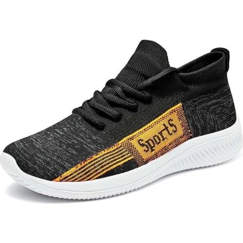 Breathable Man Casual Shoes Tenis Masculino Adulto Comfortable Male Sneakers Black Big Size Baskets Knit Footwear Lightweight
