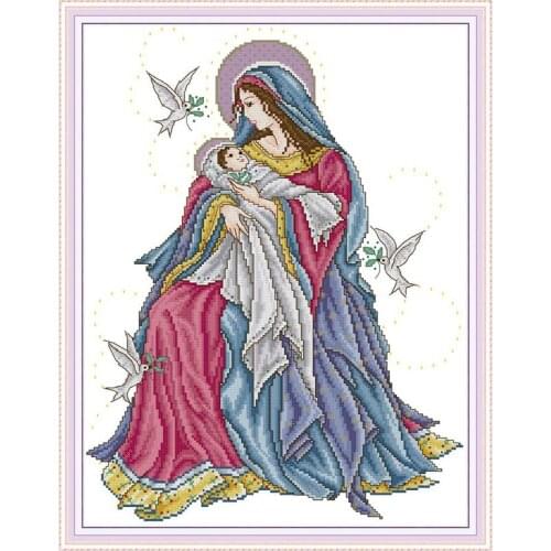 Everlasting Love Madonna And Child 20 Chinese Cross Stitch Kits Ecological Cotton Printed 11 14CT DIY Christmas Decoration Gift