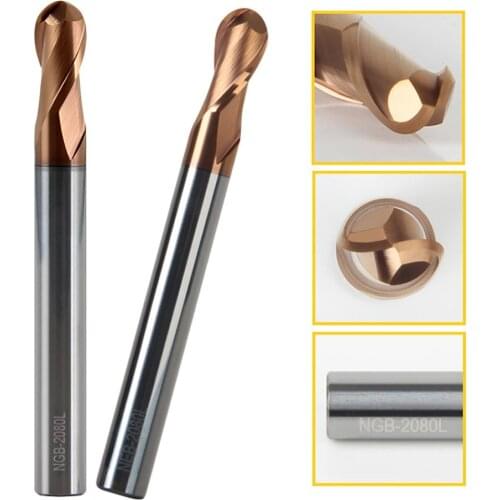 2 Flutes CNC Lathe Tungsten Steel Ball Nose Milling Cutter Endmill Drill Bit