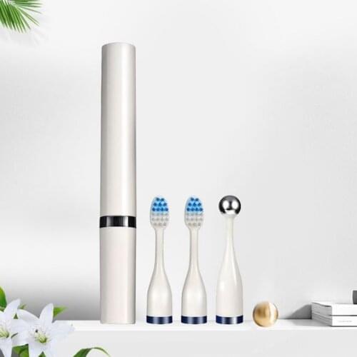 Compact Sonic Toothbrush Soft Bristles Waterproof IPX7 & 3 Heads for Adults