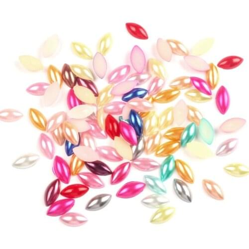 LF 300Pcs Mixed Pearl Horse Eyes Decoration Craft Flatback Cabochon Embellishments For Scrapbooking Kawaii Cute Diy Accessories