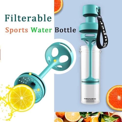 Fashion 400ML Filterable Transparent Drink Bottle Lemon or Tea Filter Tea Separation Tour Camping Cup Sports Water Bottle Teapot