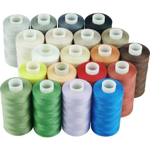 20 Multi Colors 100% Mercerized Long Staple Cotton Sewing Thread set 50s/3 for Quilting Sewing Piecing etc - 550 Yards Each