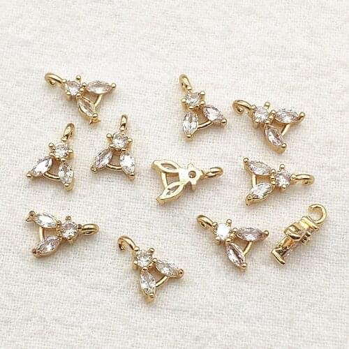 New Arrival! 100pcs Cubic Zirconia Copper Connectors/Charm for Handmade Necklace Earring DIY Parts Jewelry Findings&Components