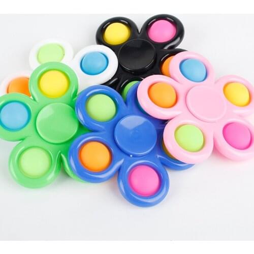 New Simple Dimple Fidget Toys Colorful Stress Relief Fidget Spinner Simple Dimple Push Keychain Hand Spinner Toys for Adult Kids