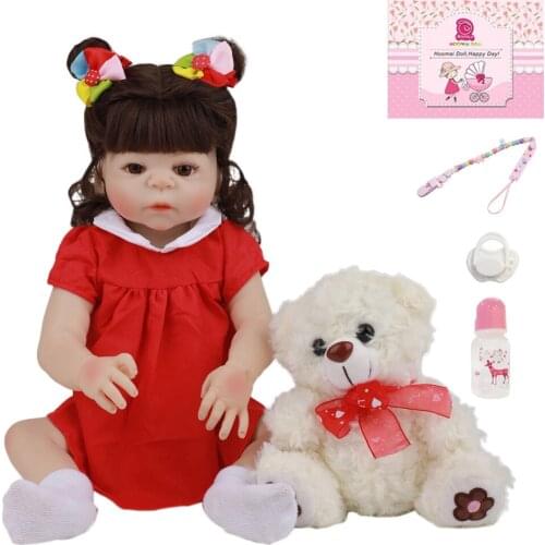 New Design Reborn Baby Dolls 45CM Fashion Full Silicone Body Newborn Girl Babies Doll Toy 18 Inch Reborn Christmas Gifts Present