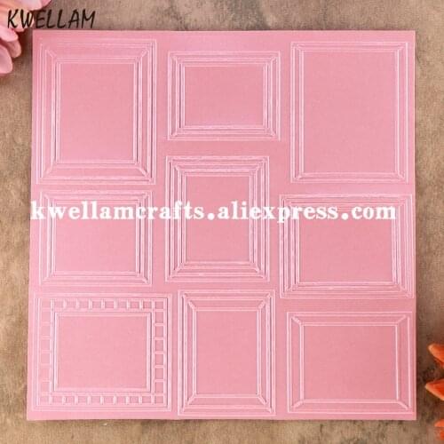 Box Plastic Embossing Folder For Scrapbook DIY Album Card Tool Plastic Template 15x15cm KW9012104