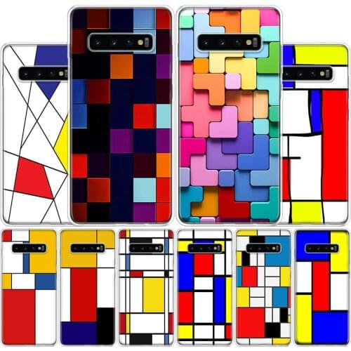 Mondrian grid Phone Case For Samsung Galaxy A51 A71 A50S A30S A10 A20E A40 A70 M30S A91 A01 A6 A7 A8 A9 Plus + Cover