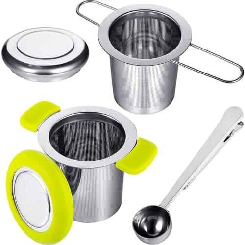 Tea Infuser with Scoop,Double Handles for Hanging on Teapots, Mugs, Cups to Steep Loose Leaf Tea and Coffee