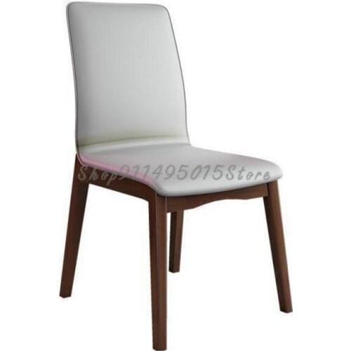 Modern Minimalist Light Luxury Dining Chair Nordic Restaurant Backrest Table Net Red Soft Package Solid Wood Chair