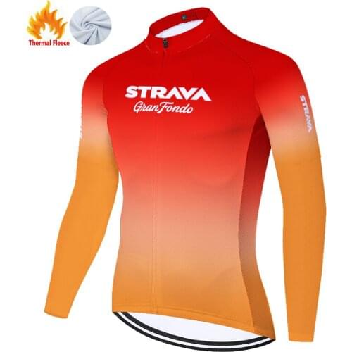 Strava Winter Thermal Fleece Велосипедная Retro Hombre Maillot Velo Homme Uniforme Camisa Ciclismo Masculina Cycling Jersey Men