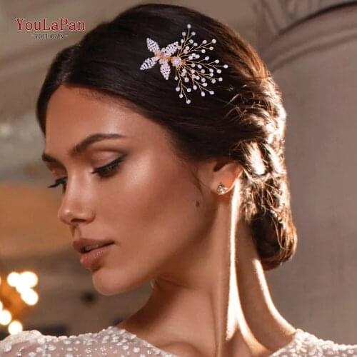 TOPQUEEN HP66 Handmade Hair Clips Pearl Hairpins Beaded Wedding Hair Accessories Hair Comb Crystal Bride Hair Jewelry Wholesale