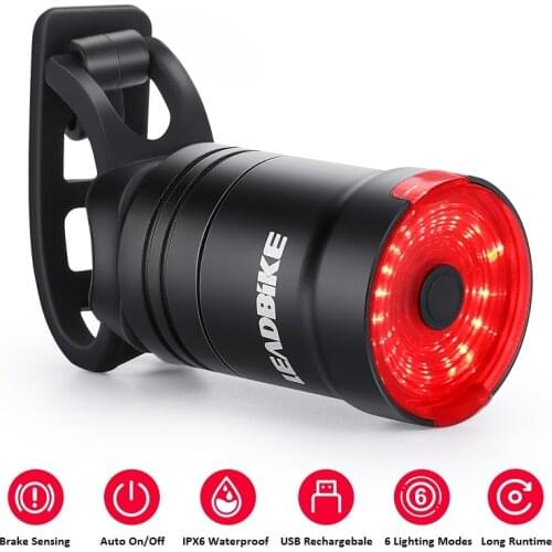 Bicycle Seatpost Mount Automatic Brake Taillight Road Bike Night Cycling Smart Rear Light MTB USB Recharge Saddle Safety Lamp