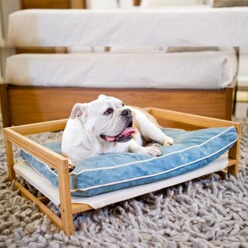 Four Seasons Universal Pet dog nest cushion removable and washable small and medium-sized dog and cat solid bamboo wood winter w