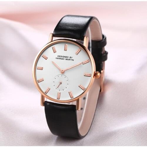 Hannah Martin Womens Watches Top Brand Luxury Wrist Watch Women Watches Leather Fashion Watches Clock saat montre femme relogio