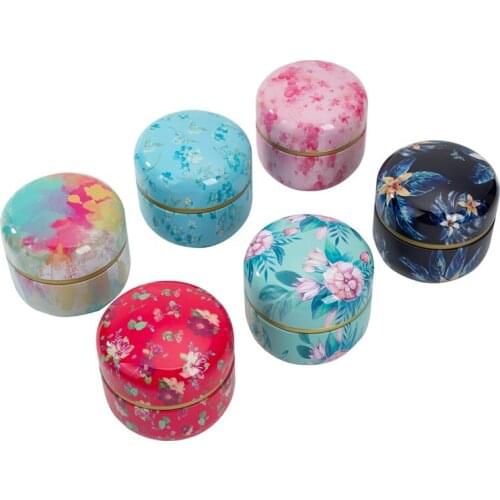 6 Colors Iron Mini Tin Cans Storage Box Coffee Tea Jar Sealed Tea Leaves Organizer Candy Packaging Box Chinese Style Container