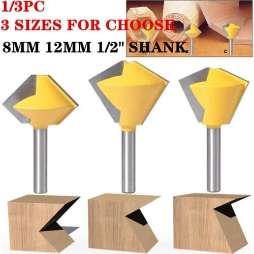 1-3pcs Multi Sided 6/8/12 Sided Glue Joint Router Bit Sets Tungsten Carbide Woodworking Tools - 8mm/12mm/12.7mm Shank