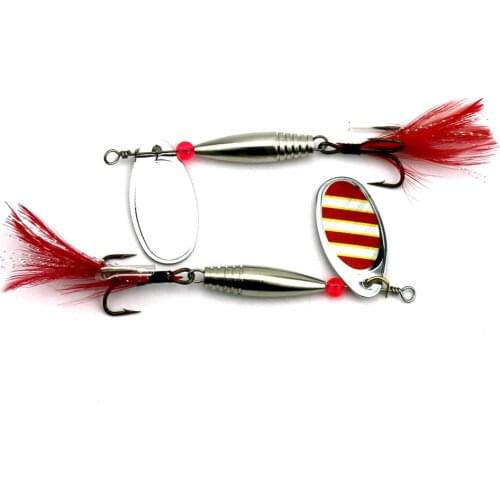 1pcs 8cm/11g fishing lure silver red color metal Lure fishing bait Spinner spoon lures fishing tackle pesca