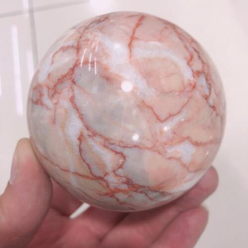 1pc Natural Crystals Quartz Red Network Sphere Crystal Ball Energy Healing Stones Room Home Aquarium Decoration Accessories