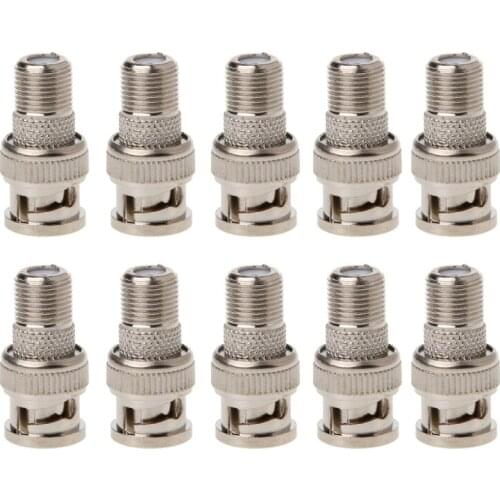 10Pcs/Set BNC Male Plug To F Female Jack Coax Connector Adapter For CCTV Camera Drop Shipping Support
