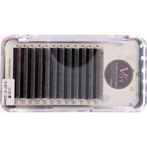 100% Handmade Russian Volume Eyelashes Extensions Beauty Natural Korea Silk Mink Individual Eye Lahe Soft Eyelash 12Lines /Tray