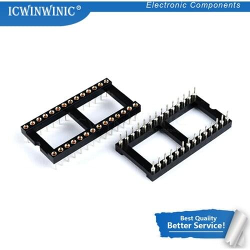 5piece Round Hole 28 Pins Wide 2.54MM DIP DIP28 IC Sockets 28 PIN Adaptor Solder Type IC Connector new