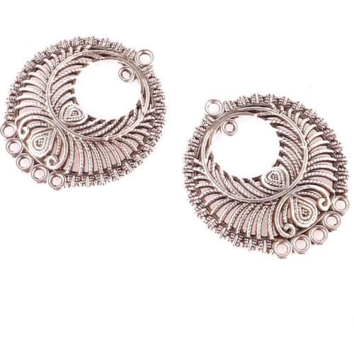 8pcs Metal Alloy Vintage Leaf Flower Charm Connectors For Jewelry Making DIY Earrings Findings Accessories 23493