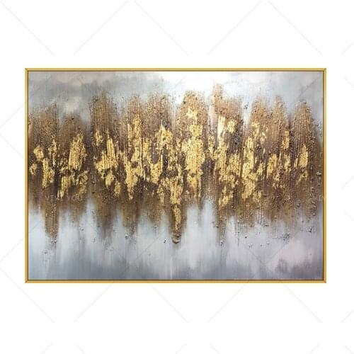 Best Art Golden Orange Gray Yellow White Abstract Oil Painting Canvas Handmade Painting Home Decor Oil Painting Artwork
