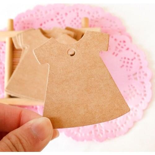 50pcs Lady Dress Shape Kraft Blank Party Kraft Cardboard Gift Tags Wedding Favor Paper Tags Price Label Party Hang Tags