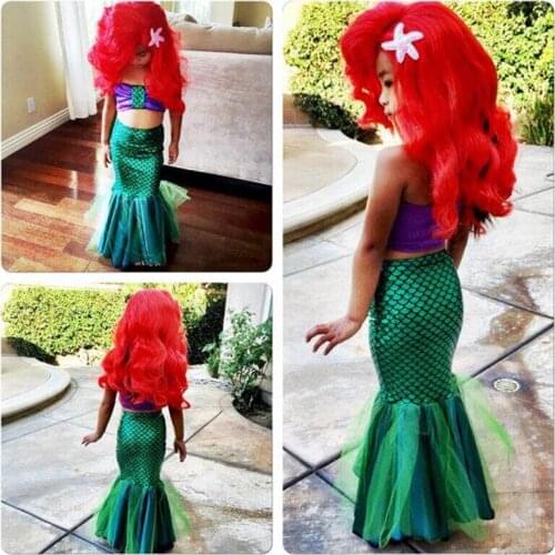 The Little Princess Dress Cosplay Costume Kids For Girl Fancy Green Dresses Dress Swimming Swim Wear Beach Set